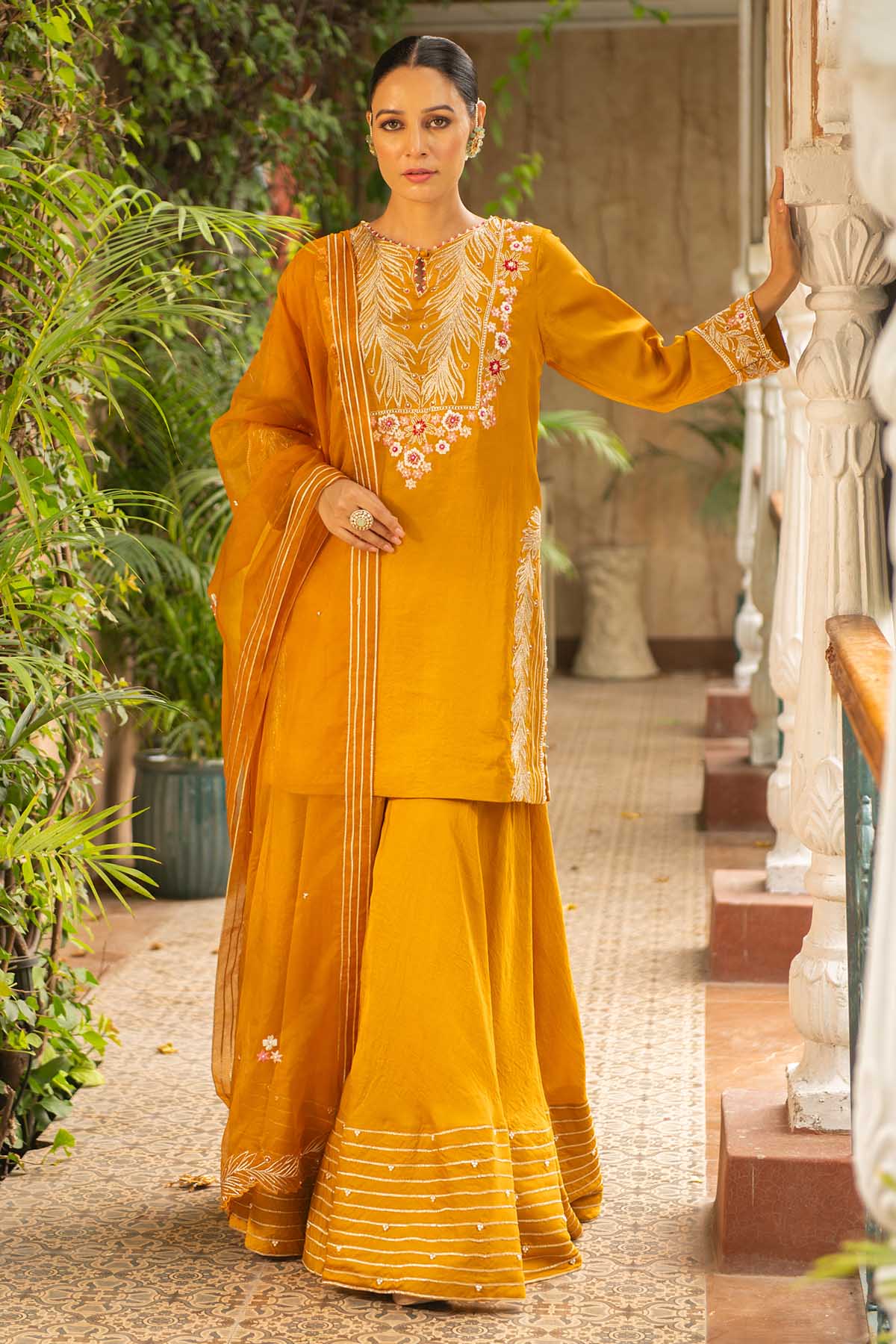 Buy Mustard Mulmul Kurta Set Online